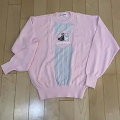 ピンク ニットセーター Black & White