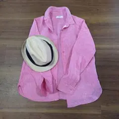 UNIQLO リネンピンクシャツ Mサイズ