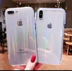 iPhone12ケース オーロラ オシャレ かわいい　クリア　透明　韓国　お洒落