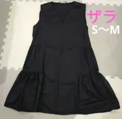ZARA ブラック Vネック ノースリーブ チュニック