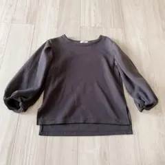 ニコアンド ボリューム袖カットソー 長袖 グレー L