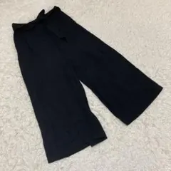 Demi-Luxe BEAMS ワイドパンツ　リネン素材　カジュアル　黒　38