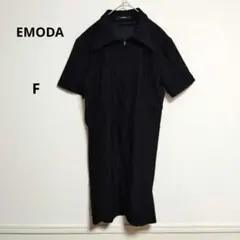 EMODA エモダ ブラック 半袖 ワンピース 無地 夏 F シンプル