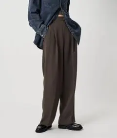 BEAUTY&YOUTH タックワイドストレートパンツ ウォッシャブル　XS