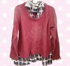 axes femme ニット シャツ ワインレッド