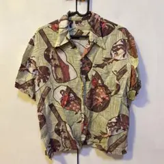 アロハシャツ ギタープリント 半袖