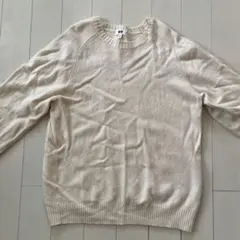 ベージュ ラグランスリーブ ニットセーター