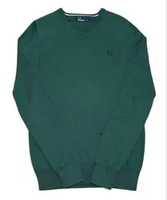 FRED PERRYフレッドペリー ダークグリーン Vネックセーター 長袖