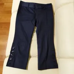 INED　膝下七分丈パンツ　黒　7号のサムネイル
