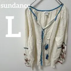 美品✨sundance 【L】刺繍入り　アイボリーシャツ 秋服　冬服