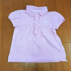 ラルフローレン　90　ポロシャツ　フリル付き　ピンク　24M