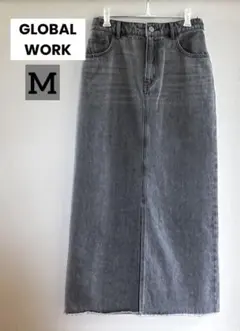GLOBAL WORK GOODデニムＩラインスカート　グレーM サイズ