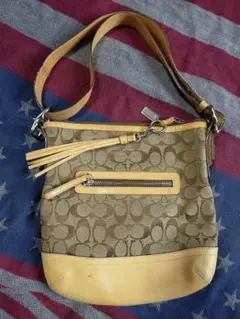 COACH シグネチャー ショルダーバッグ ライムグリーン - メルカリ