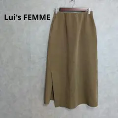 【Lui's FEMME】サイドスリット ロングスカート カーキ Fのサムネイル
