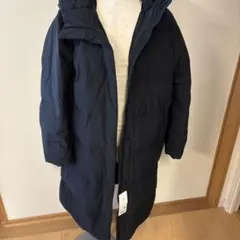 特価新品ユニクロ　ブラック フード付き ロングダウンジャケットXL