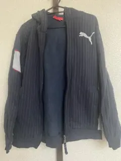 PUMA ネイビー ストライプ パーカー