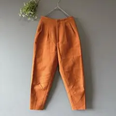 スローバイスライ［S］上品カジュアル◎コットン100％◎タックテーパードパンツ