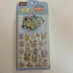 正規品 韓国限定 ポケモン ポケピース キャンディボンボンステッカー&キーリング