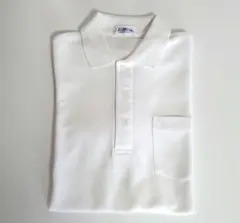 ホワイト ポロシャツ ポケット付き
