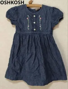 OshKosh 花柄刺繍 デニムワンピース 120のサムネイル