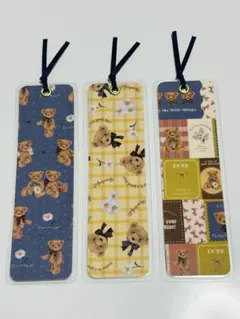 NO.81 ハンドメイド　しおり　ベア　3枚セット