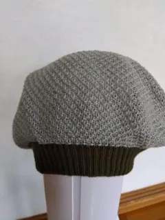 グレー ニット ベレー帽 大人フリー
