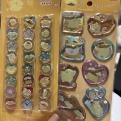 ウォーターシール＋おはじきふうシール ポムポムプリン 2枚セット