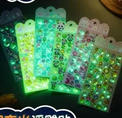 ぷくぷくシール3D夜光立体シール　ボンボンドロップシール　6枚セット　手帳シール