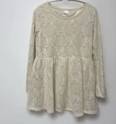 レース編みトップス 長袖 チュニック風　RETRO GIRL Mサイズ