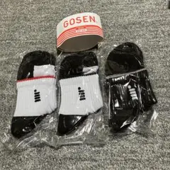 GOSEN バドミントン、テニス用ソックス 3足セット 22-25