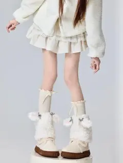 お値下げ♡ラスト１点✴︎お出かけに♡ふんわり羊ちゃんレッグカバー大人気アイテム！