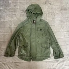 オリーブグリーン ミリタリージャケット フード付き