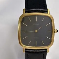 稼働 CITIZEN EXCEED スクエア 金メッキ グレー文字盤 メンズ