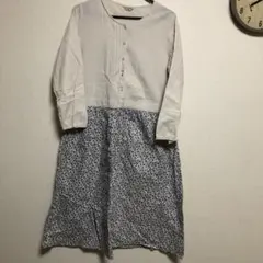 sm2 ホワイト花柄シャツワンピース