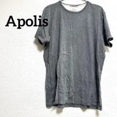 【L】 Apolis グレー Tシャツ メンズ ユニセックス 体型カバー