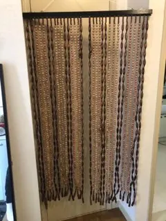 未使用　木製　玉のれん　カーテンタイプ　昭和レトロ
