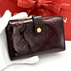 ☆極美品☆ルイヴィトン ヴィエノワ モノグラムヴェルニ 二つ折り財布 アマラント