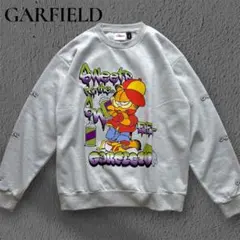 GARFIELD スウェット　ビッグプリント　袖ロゴプリント