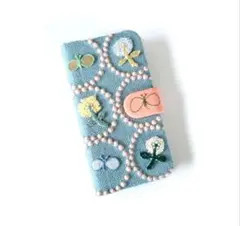 受注】刺繍5・お札の折れない二つ折り財布 タンバリン グレー ミナ