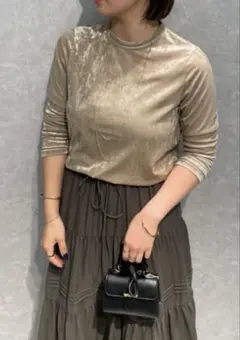 ミラオーウェン　ベロアロンTシャツ