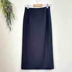 良品✨UNIQLO ユニクロ【 L 】黒のタイトロングスカート 後ろスリット