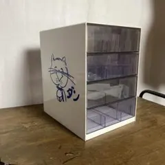 古雑貨ビンテージ品◾️ダン 釣具 収納ケース 収納箱 小引き出し 猫 ねこ ネコB