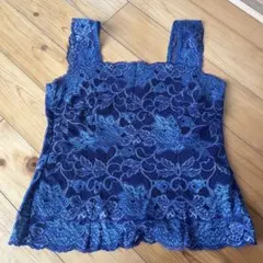 ネイビー レース タンクトップ
