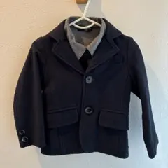 ネイビー ジャケット & グレー シャツ セット