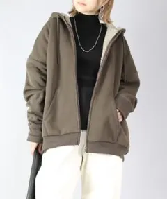 【Lサイズ】史上最強のあったか裏ボアスウェットジップパーカー　and it_