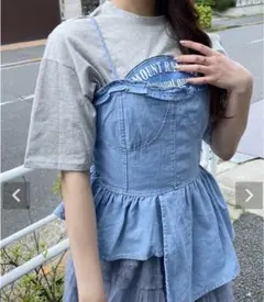 AS KNOW AS PINKY アシメでデニムビスチェのサムネイル