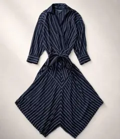 LAUREN Ralph Lauren ネイビーストライプ ラップワンピースのサムネイル