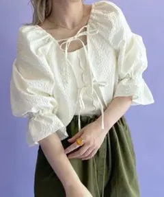 【新品未使用】w closet 前後2WAYリボン付きカーディガン アイボリー