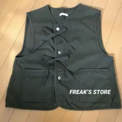 美品　FREAK’S STORE ショートベスト　カーキ