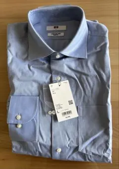 【新品未使用タグ付】UNIQLO スーパーノンアイロンスリムフィットシャツ Ｌ
